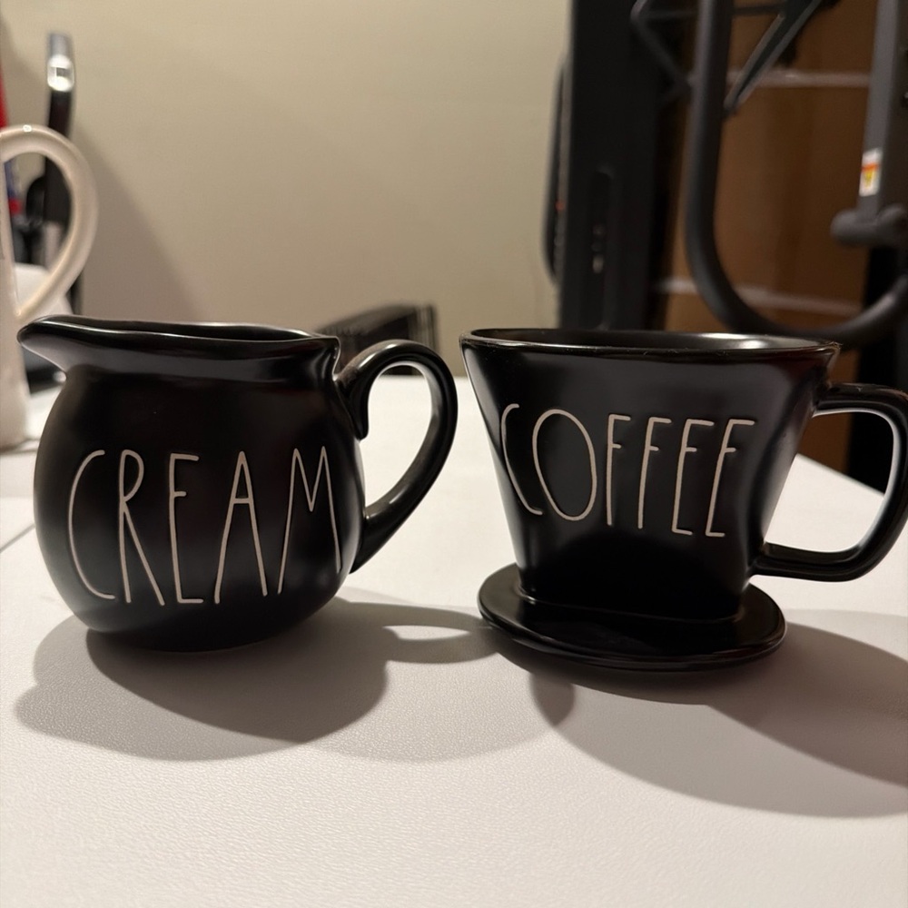 Rae Dunn coffee accessories - cream and coffee set